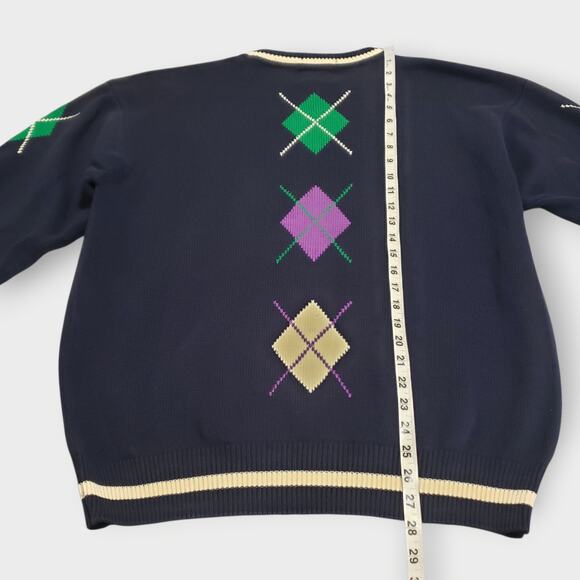 Vtg Salty Dog Gant Argyle Golf Pullover
 Sweater Sz XL Grandpa 90s Cosby Preppy - Picture 10 of 12